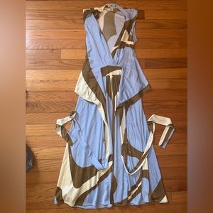 Issa London Navy Silk Jersey Wrap Dress 4